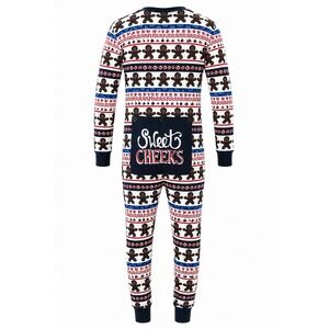 Lazy One Gingerbread Sweet Cheeks Long John Pajamas Adult XL One Piece Cozy
